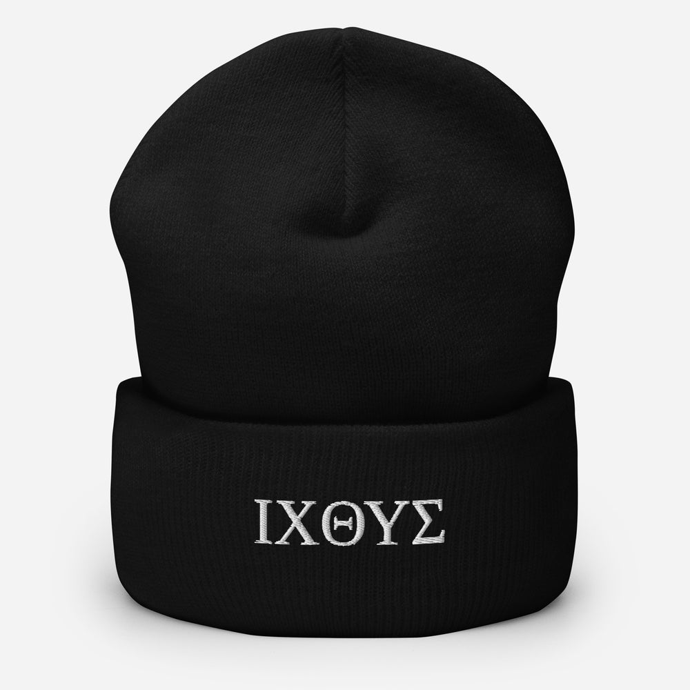 Christian Hat ΙΧΘΥΣ Beanie Cuffed Beanie Black