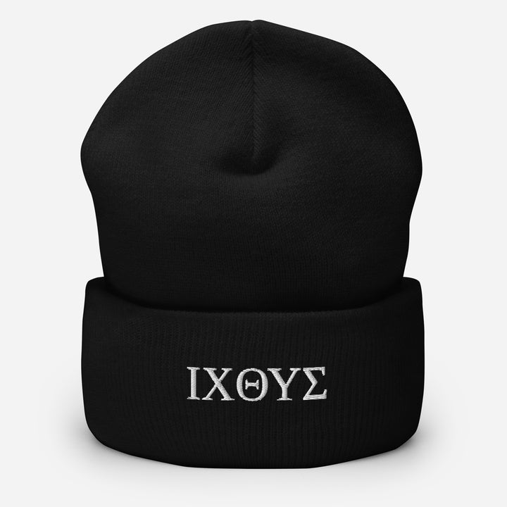 Christian Hat ΙΧΘΥΣ Beanie Cuffed Beanie Black