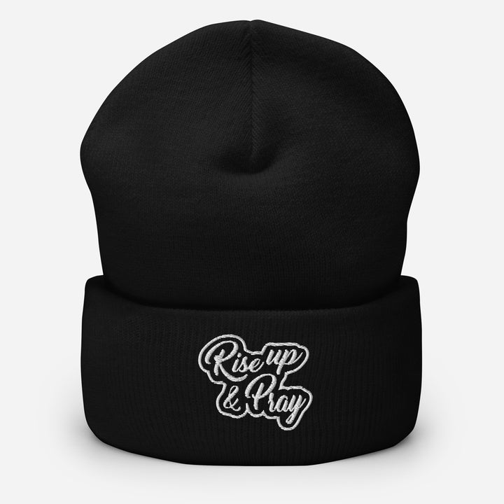 Christian Hat Rise Up & Pray Beanie Cuffed Beanie Black