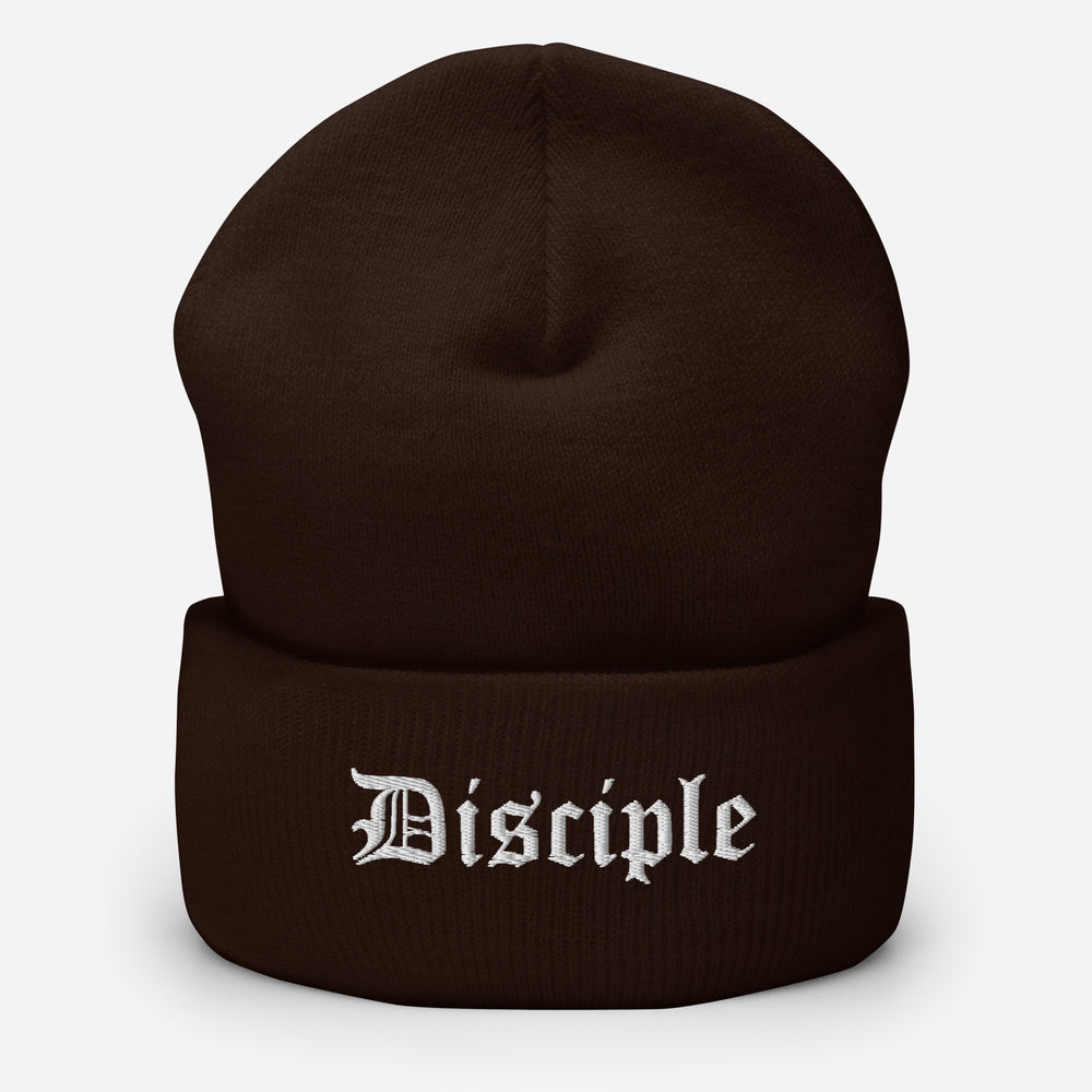 Christian Hat Disciple Beanie Cuffed Beanie Brown