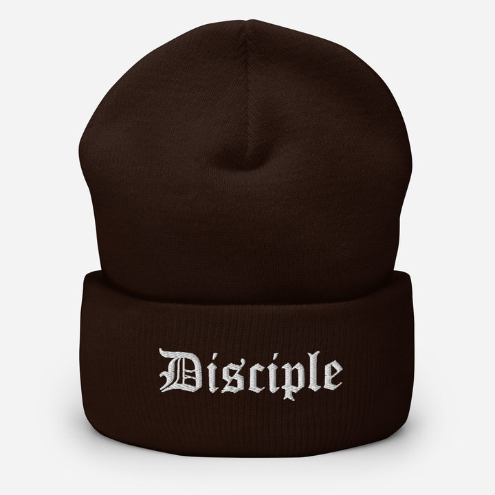 Christian Hat Disciple Beanie Cuffed Beanie Brown