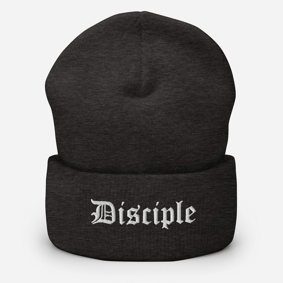 Christian Hat Disciple Beanie Cuffed Beanie Dark Grey