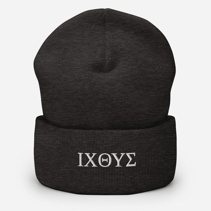 Christian Hat ΙΧΘΥΣ Beanie Cuffed Beanie Dark Grey