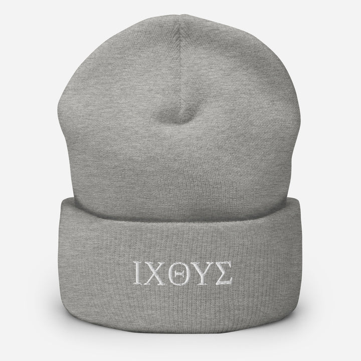 Christian Hat ΙΧΘΥΣ Beanie Cuffed Beanie Heather Grey