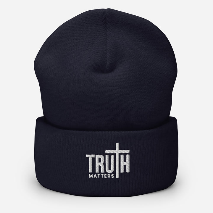 Christian Hat Truth Matters Beanie Cuffed Beanie Navy