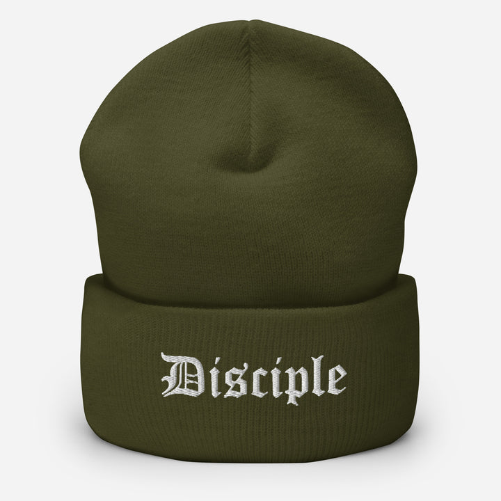 Christian Hat Disciple Beanie Cuffed Beanie Olive