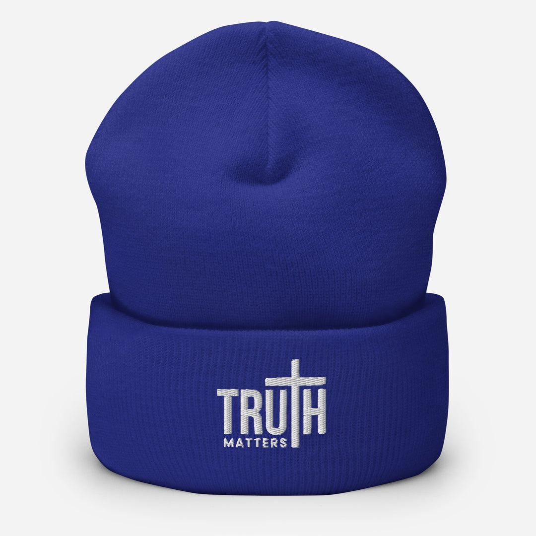 Christian Hat Truth Matters Beanie Cuffed Beanie Royal