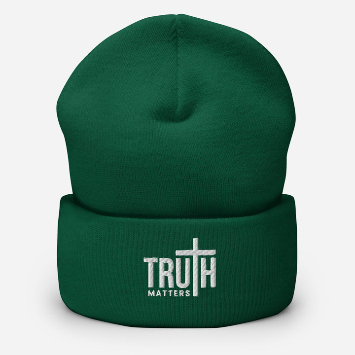 Christian Hat Truth Matters Beanie Cuffed Beanie Spruce