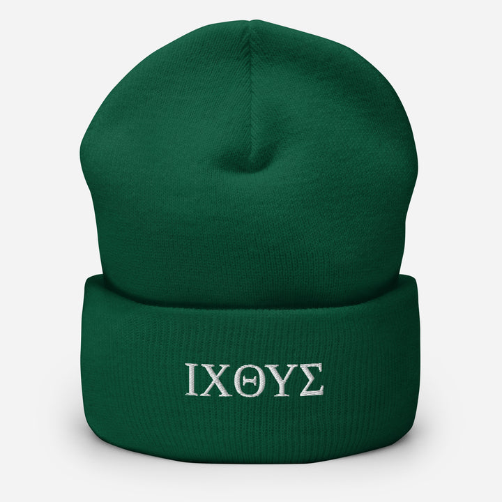 Christian Hat ΙΧΘΥΣ Beanie Cuffed Beanie Spruce