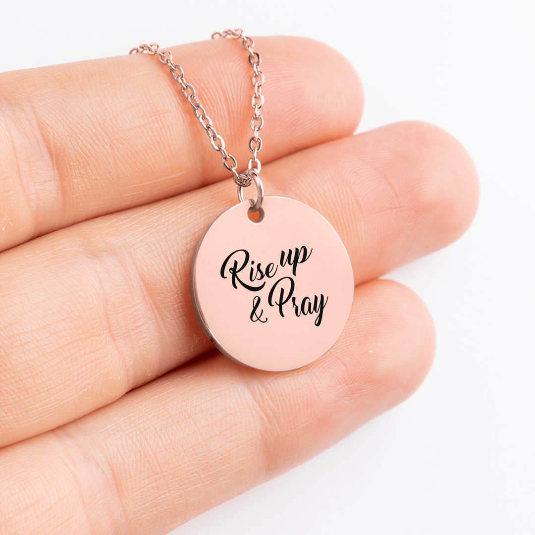 Christian Necklace Rise Up and Pray Pendant Pendant Necklaces