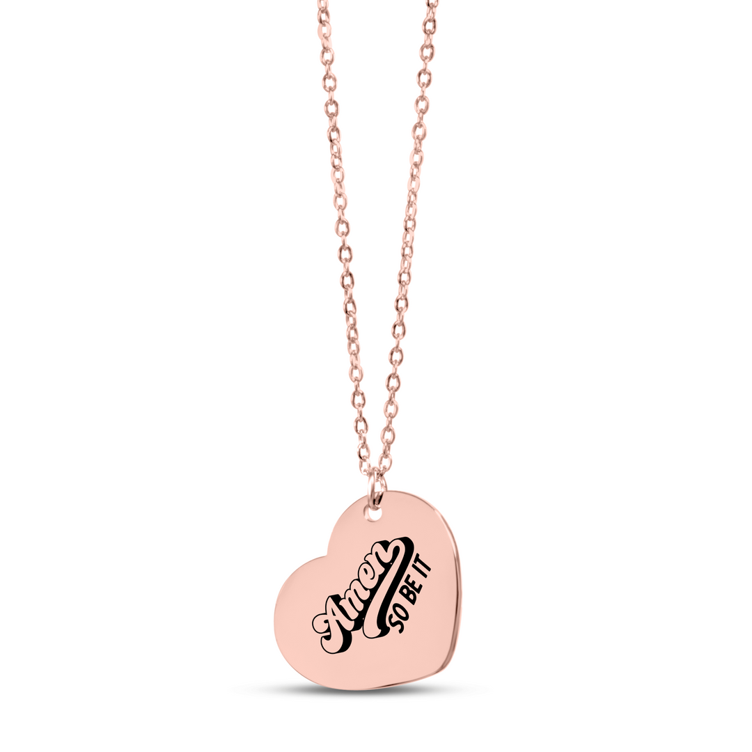 Christian Necklace Amen Heart Heart Necklaces