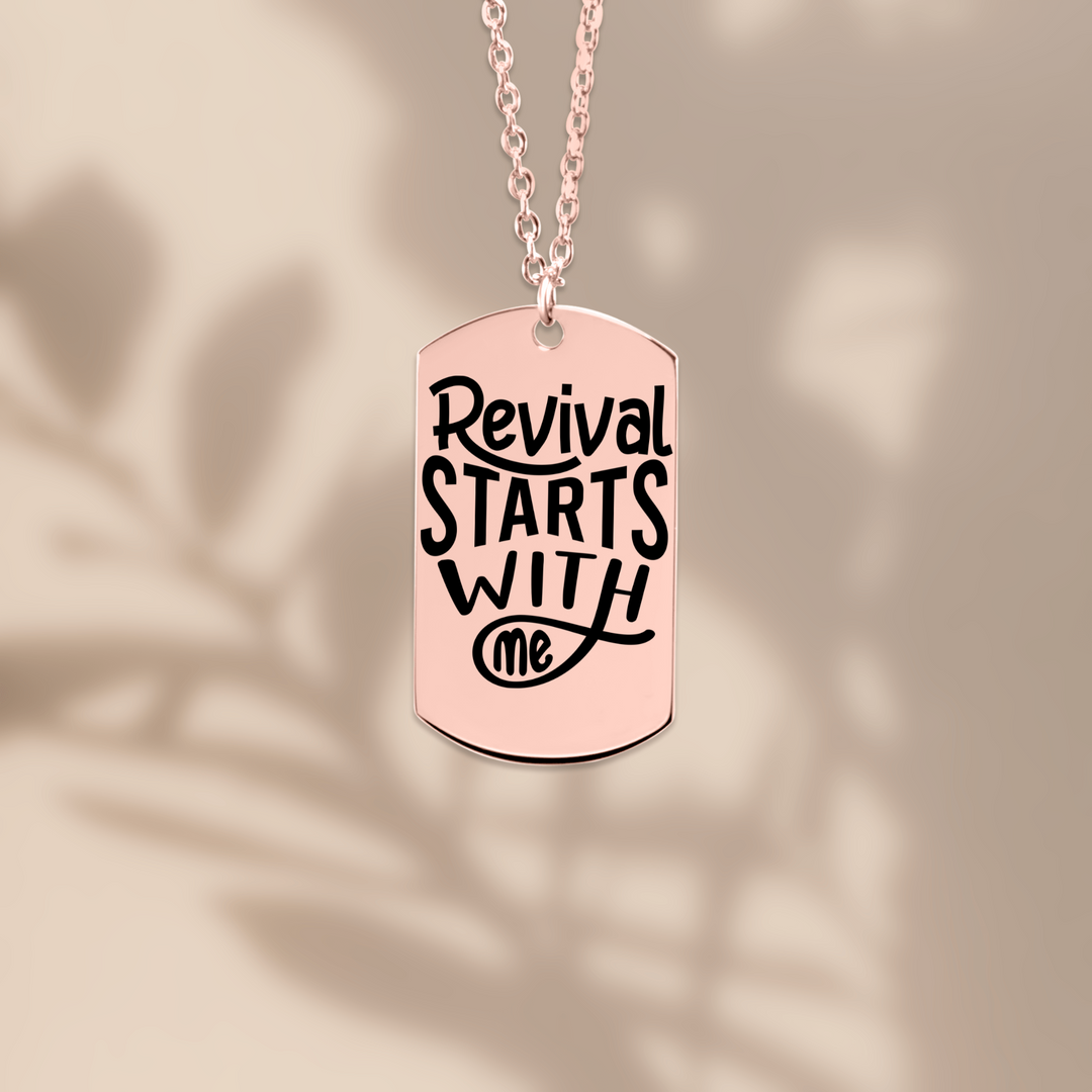 Christian Necklace Revival Starts With Me Tag Tag Necklaces