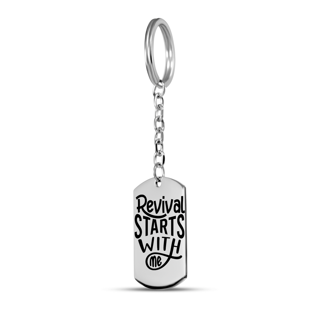 Christian Keychain Revival Starts With Me Tag Tag Keychains