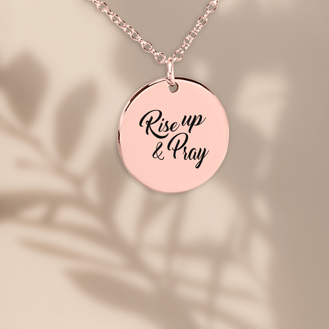 Christian Necklace Rise Up and Pray Pendant Pendant Necklaces