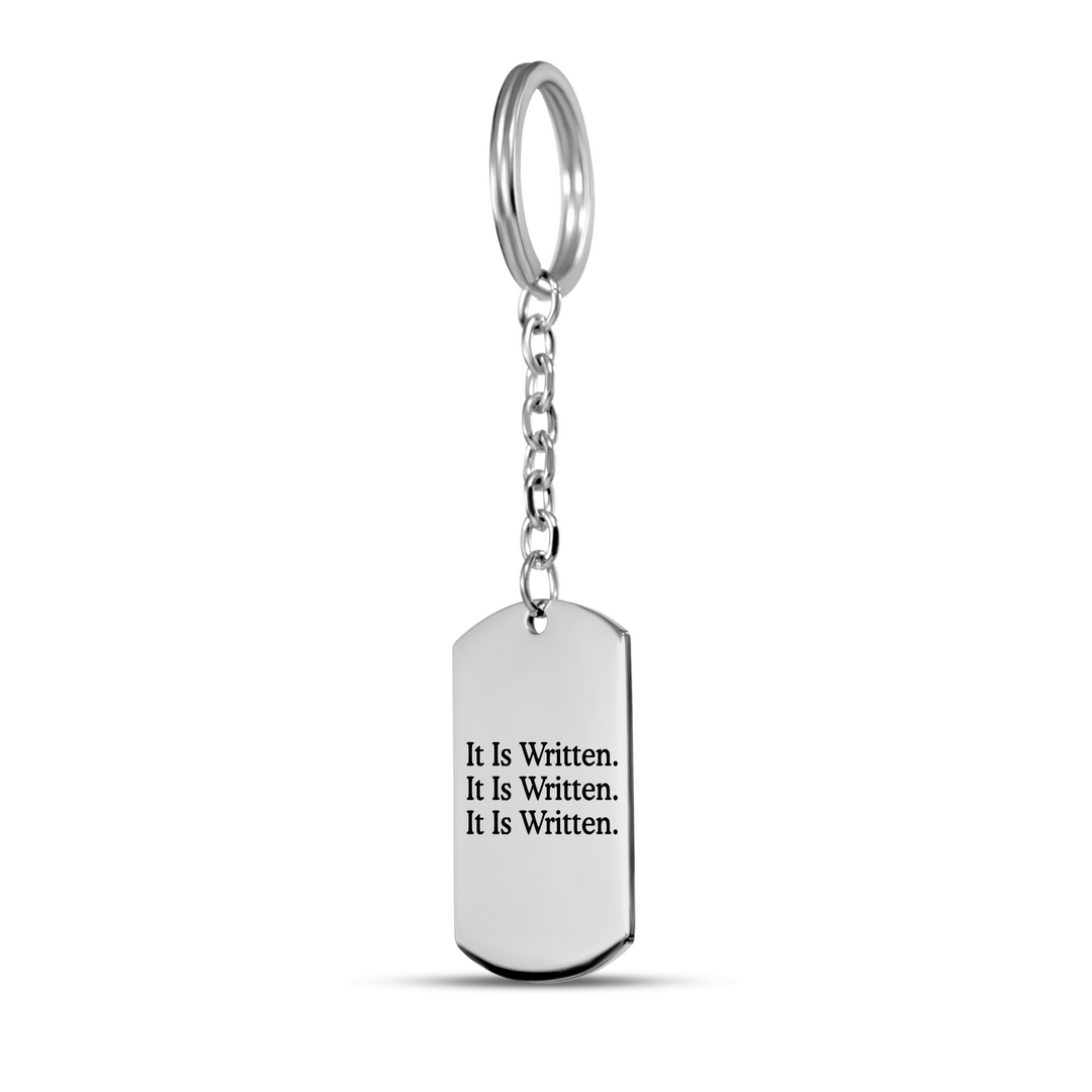 Christian Keychain It Is Written Tag Tag Keychains