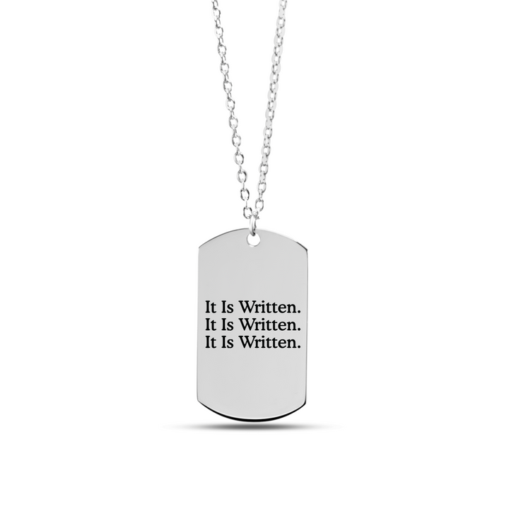 Christian Necklace It Is Written Tag Tag Necklaces