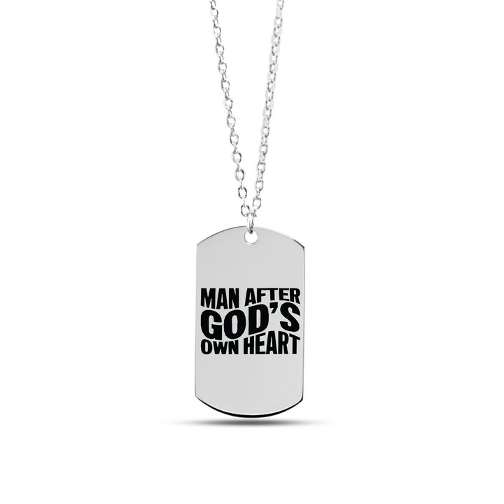 Christian Necklace Man After God's Heart Tag Tag Necklaces