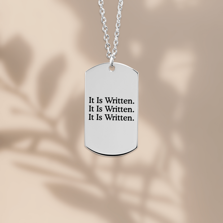 Christian Necklace It Is Written Tag Tag Necklaces