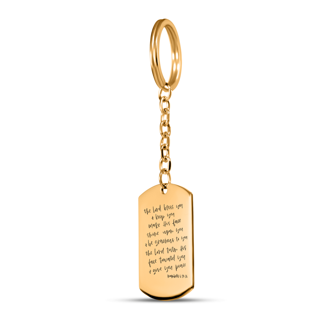 Christian Keychain Bless and Keep Tag Tag Keychains