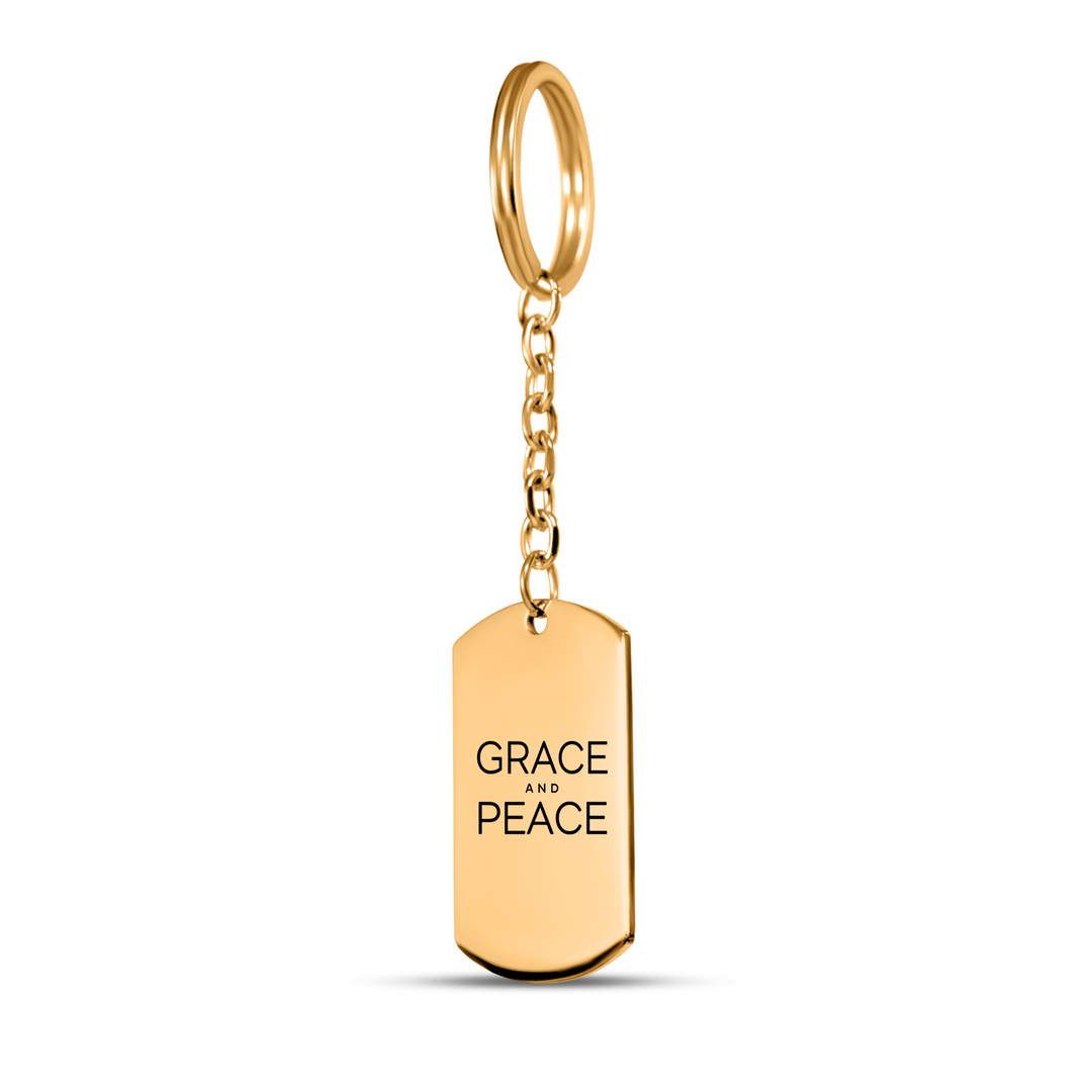 Christian Keychain Grace and Peace Tag Tag Keychains