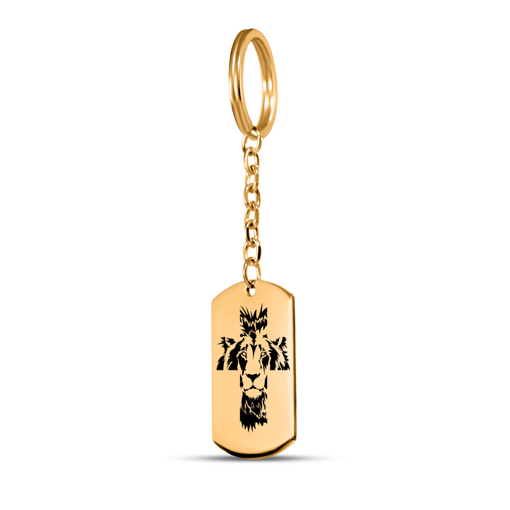 Christian Keychain Aslan Cross Tag Tag Keychains