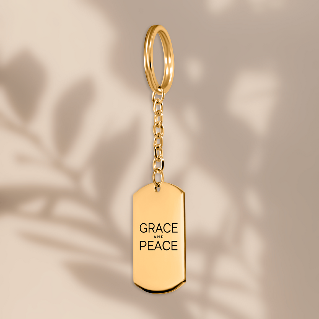 Christian Keychain Grace and Peace Tag Tag Keychains