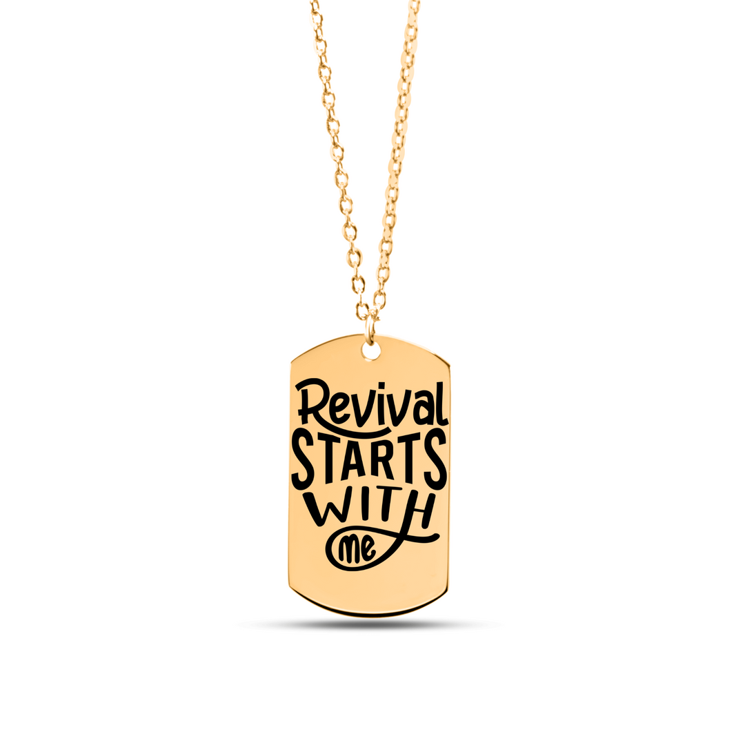 Christian Necklace Revival Starts With Me Tag Tag Necklaces