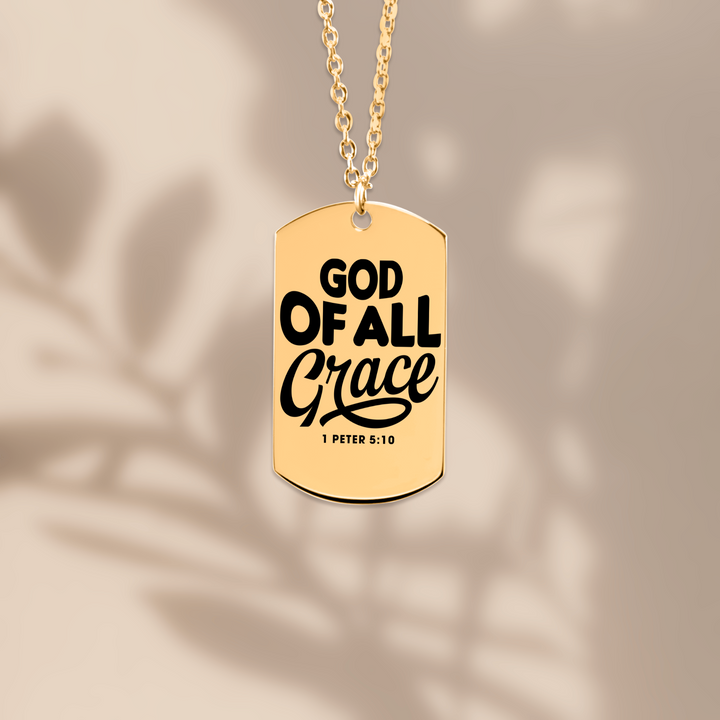 Christian Necklace God of All Grace Tag Tag Necklaces