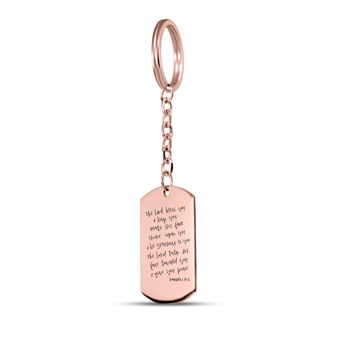 Christian Keychain Bless and Keep Tag Tag Keychains