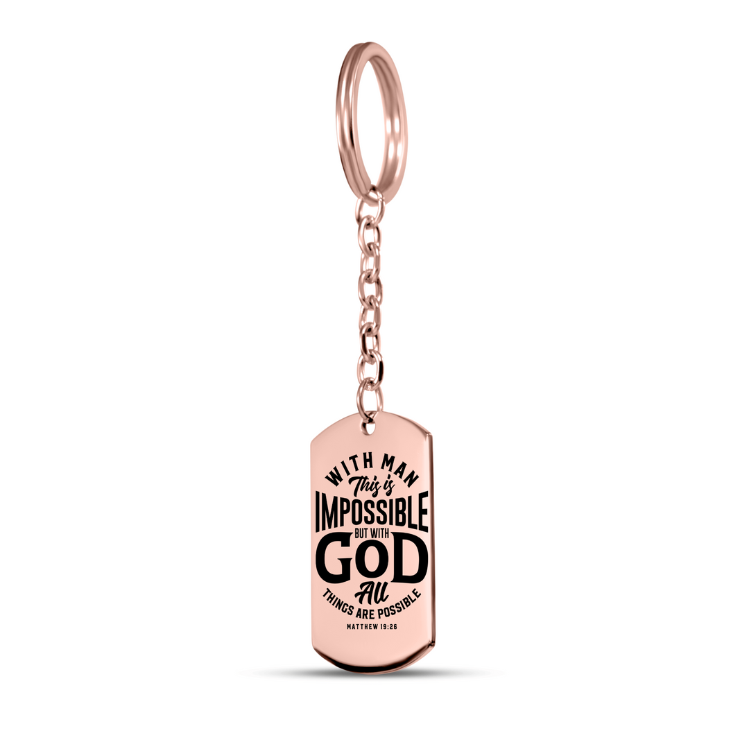 Christian Keychain All Things Are Possible Tag Tag Keychains