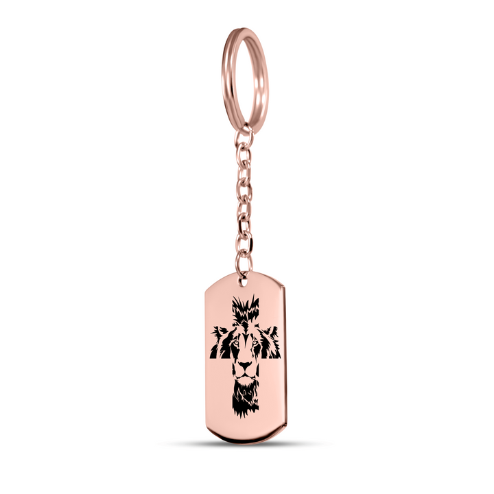 Christian Keychain Aslan Cross Tag Tag Keychains