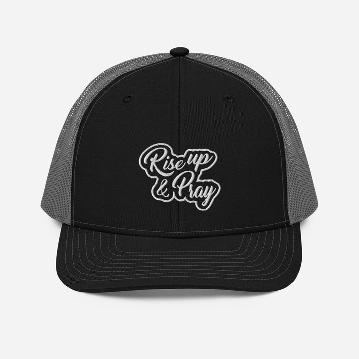 Christian Hat Rise Up & Pray Trucker Trucker Hat Black / Charcoal