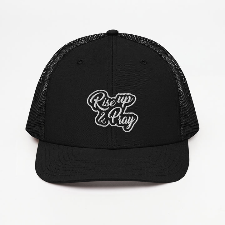 Christian Hat Rise Up & Pray Trucker Trucker Hat Black