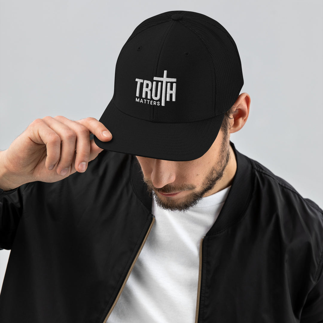 Christian Hat Truth Matters Trucker Trucker Hat Black