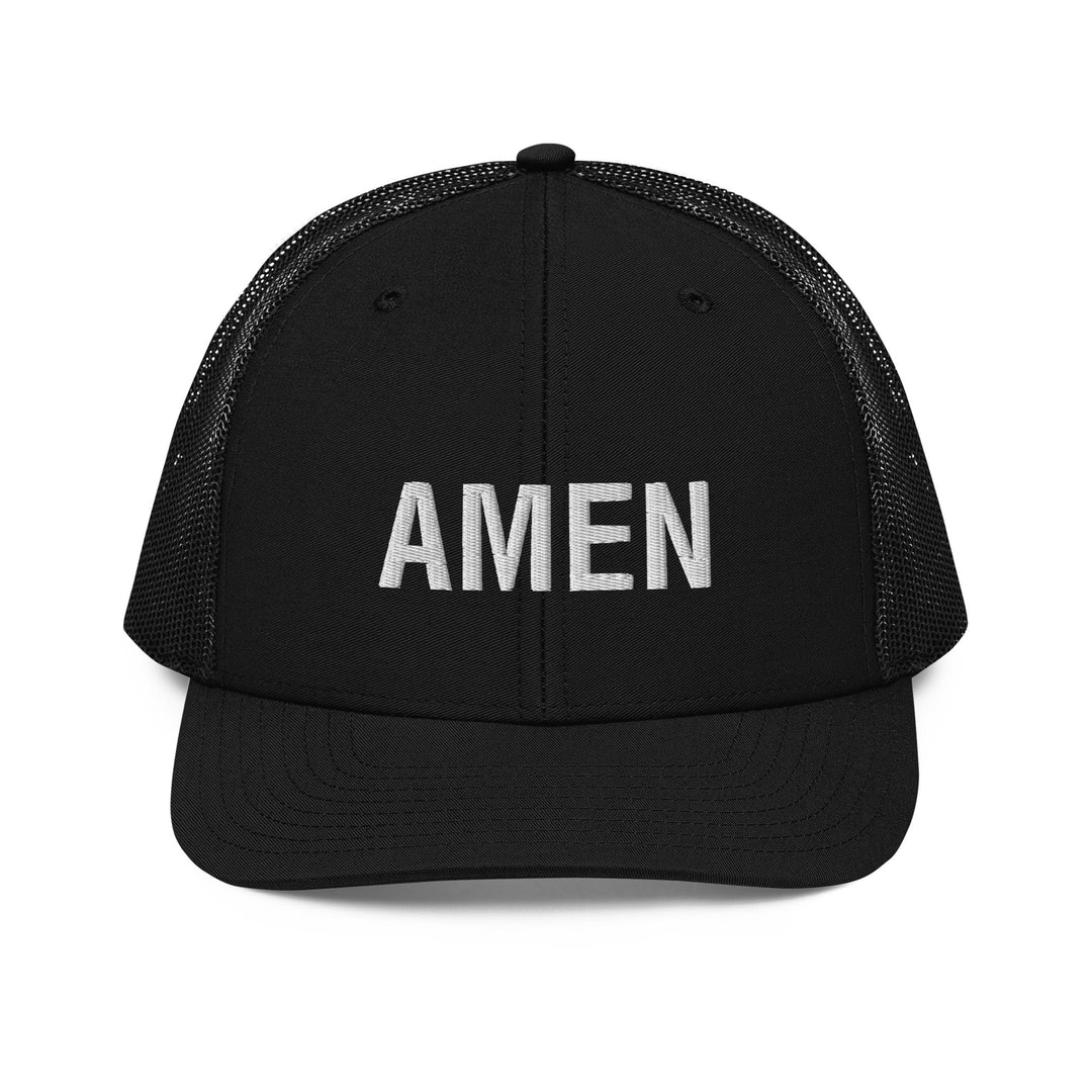 Christian Hat Amen Trucker Trucker Hat Black