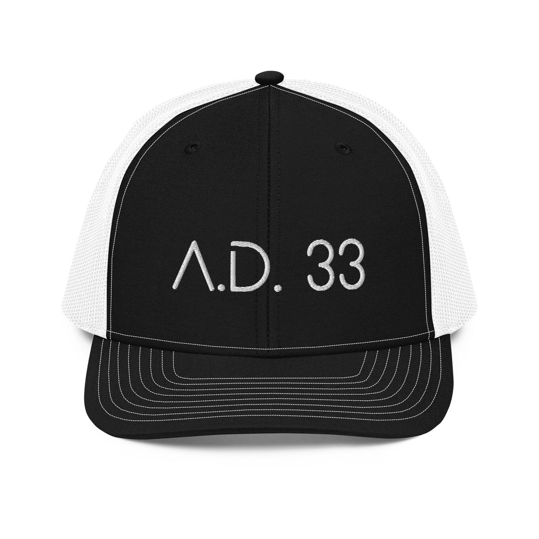 Christian Hat AD 33 Trucker Trucker Hat Black / White