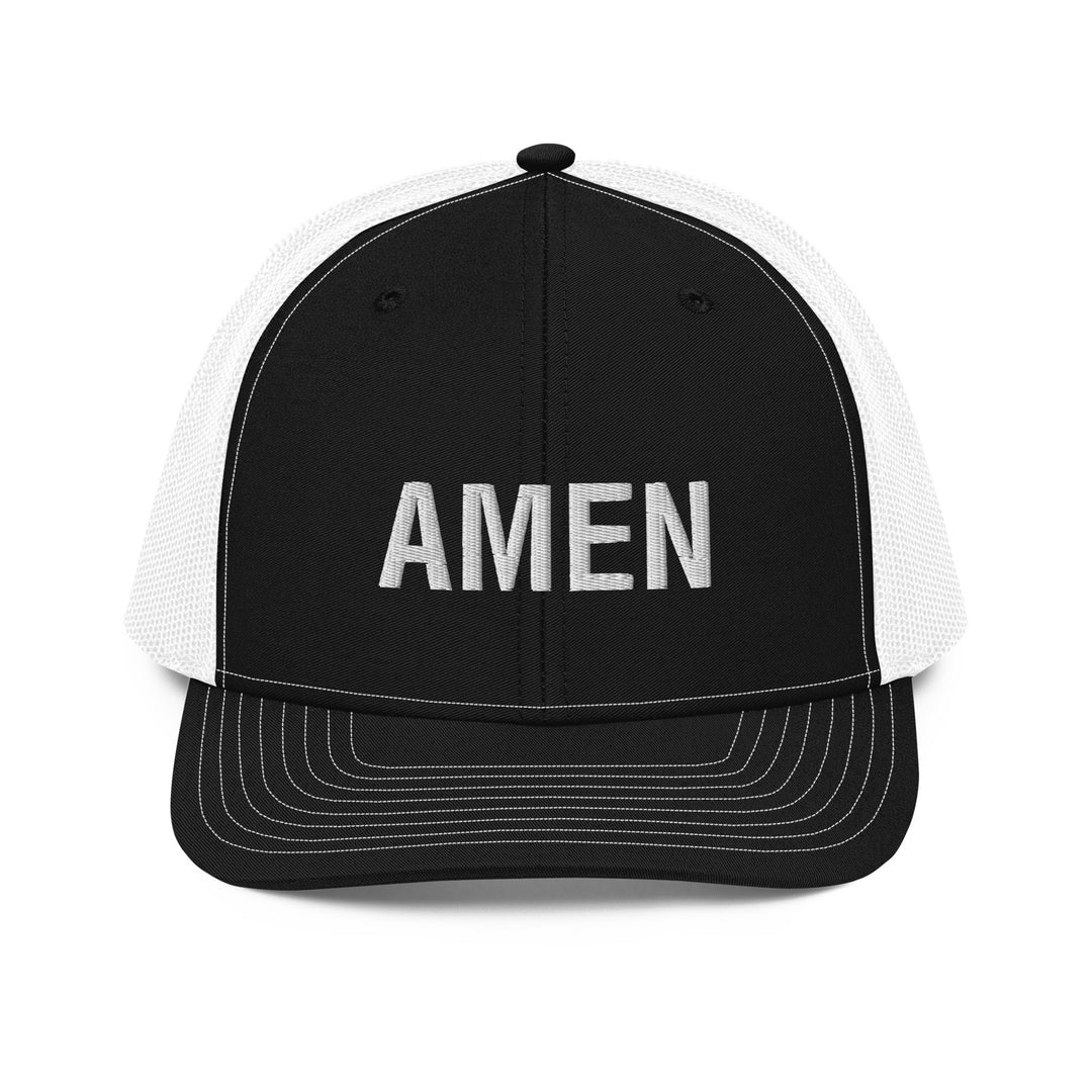 Christian Hat Amen Trucker Trucker Hat Black / White