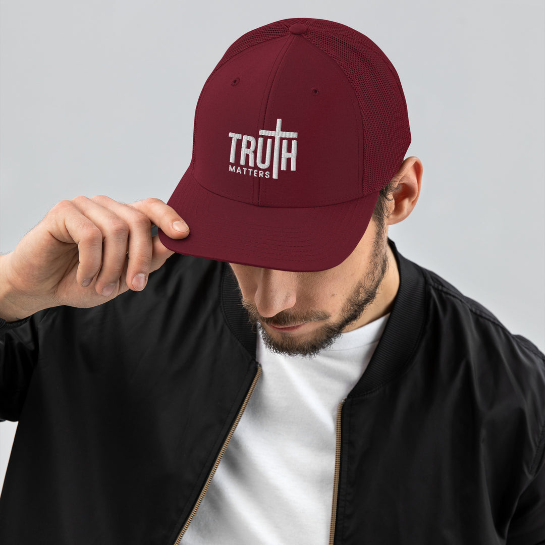 Christian Hat Truth Matters Trucker Trucker Hat Cardinal