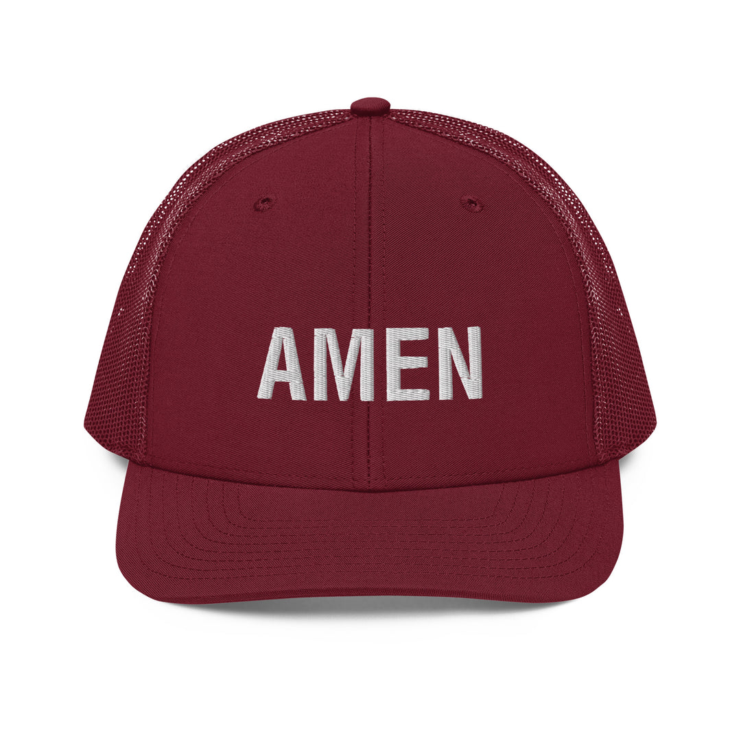 Christian Hat Amen Trucker Trucker Hat Cardinal