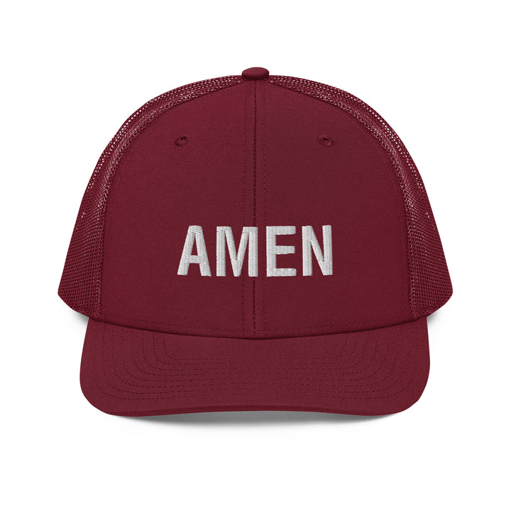 Christian Hat Amen Trucker Trucker Hat Cardinal