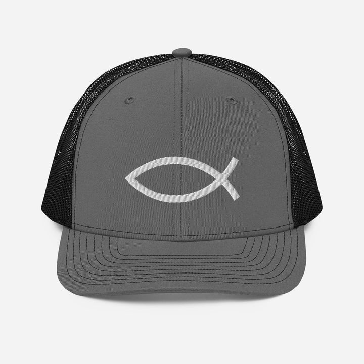 Christian Hat ΙΧΘΥΣ Trucker Trucker Hat Charcoal/Black