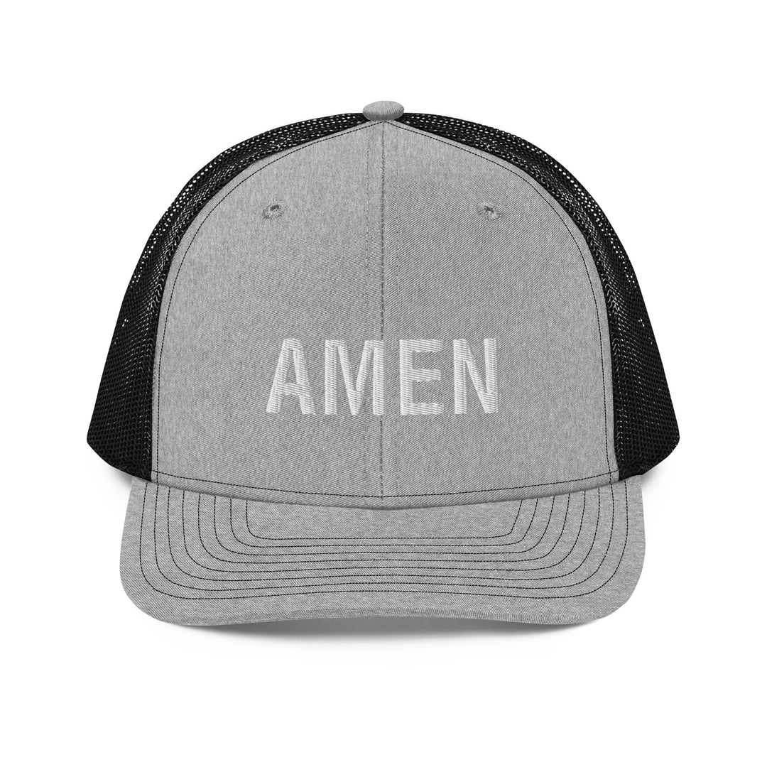 Christian Hat Amen Trucker Trucker Hat Heather Grey / Black