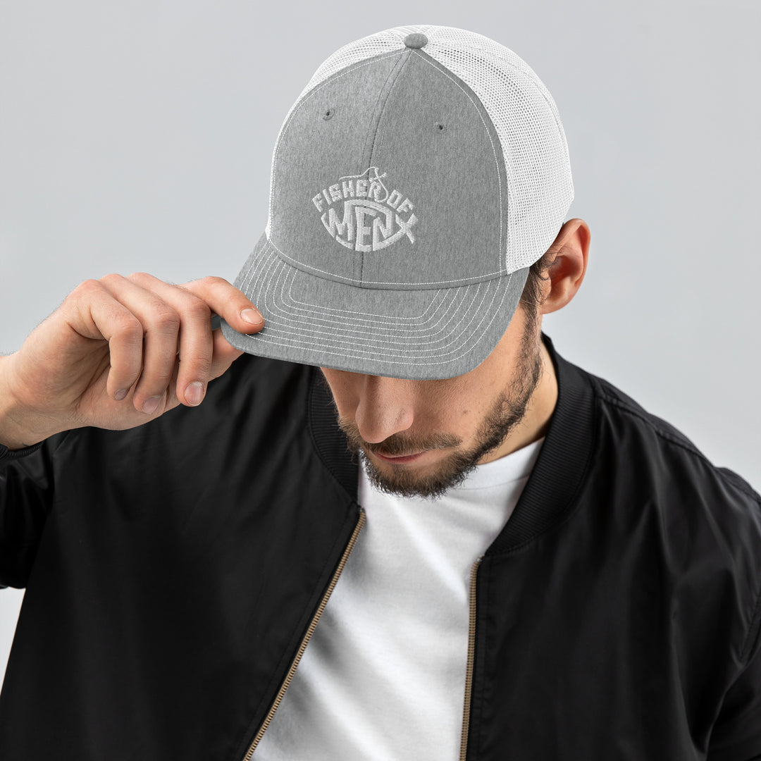 Christian Hat Fisher of Men Trucker Trucker Hat Heather Grey/White