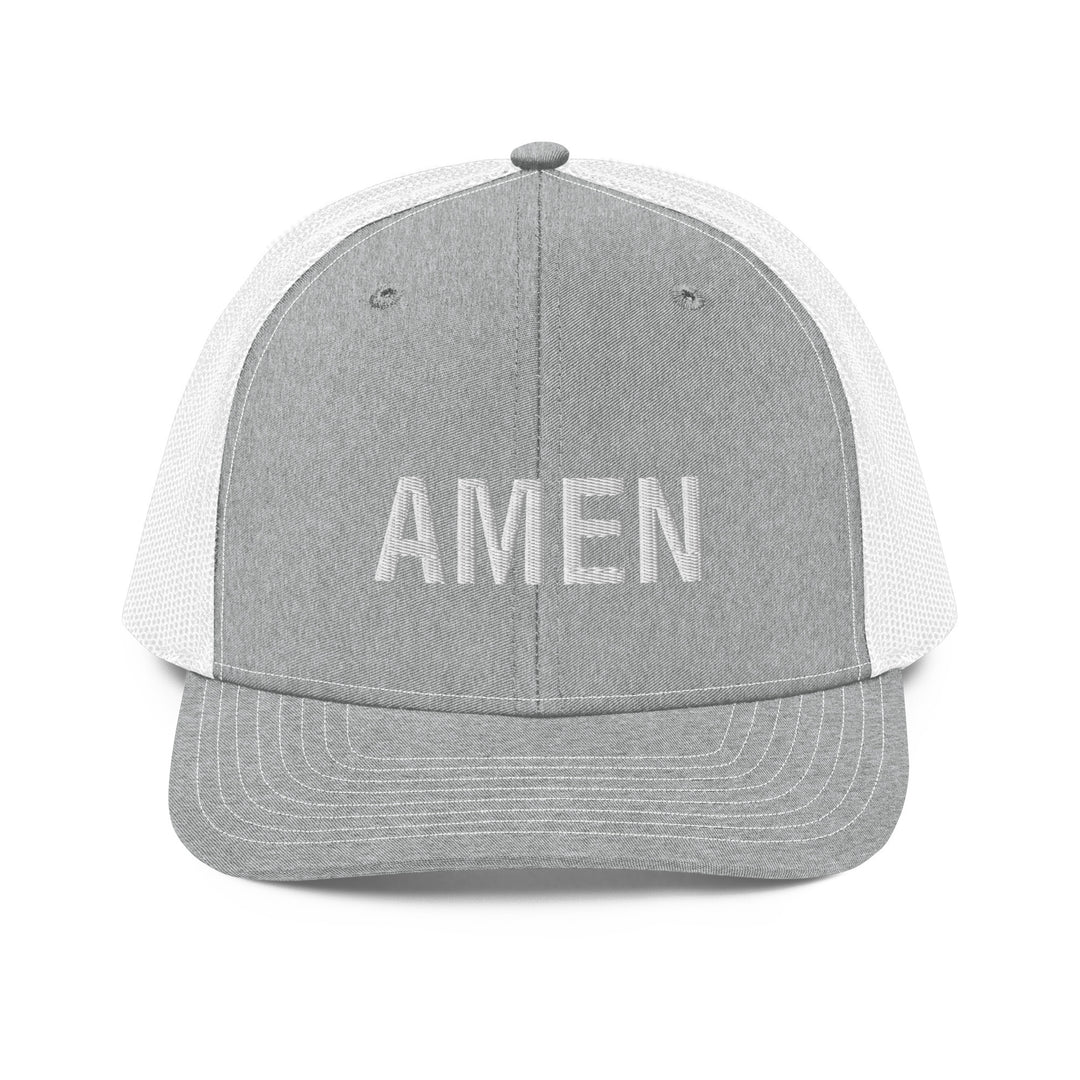 Christian Hat Amen Trucker Trucker Hat Heather Grey/White