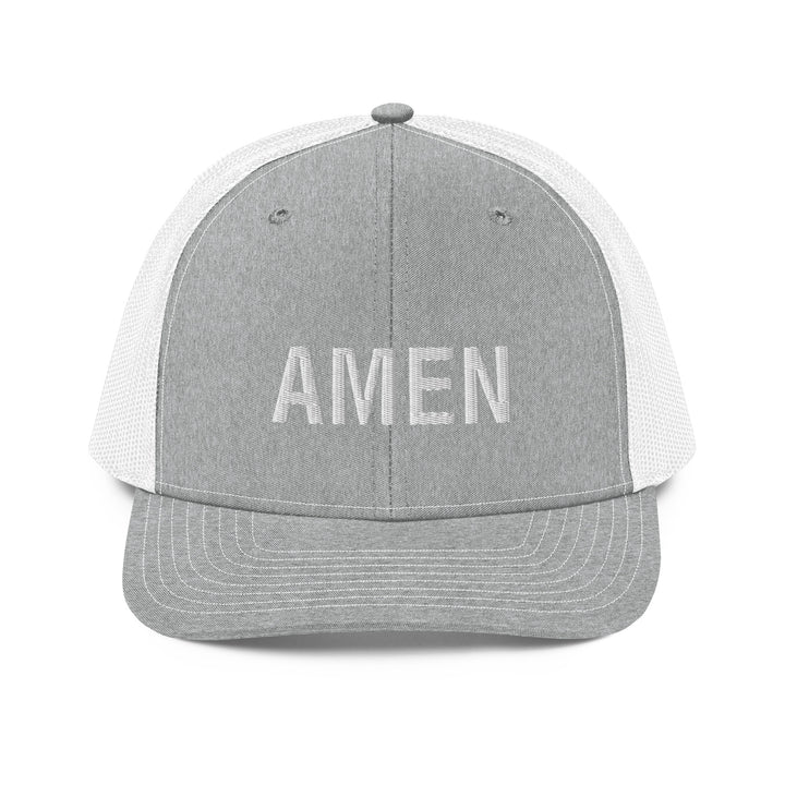 Christian Hat Amen Trucker Trucker Hat Heather Grey/White