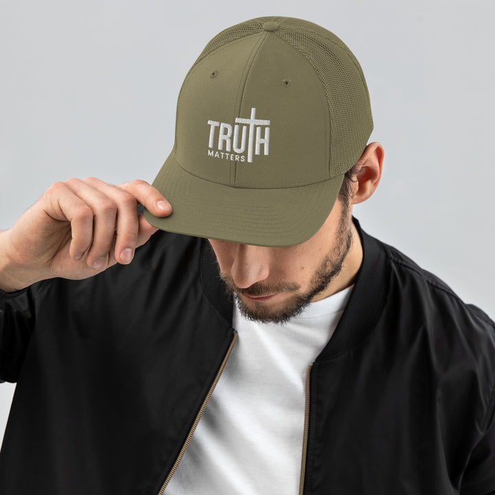 Christian Hat Truth Matters Trucker Trucker Hat Loden