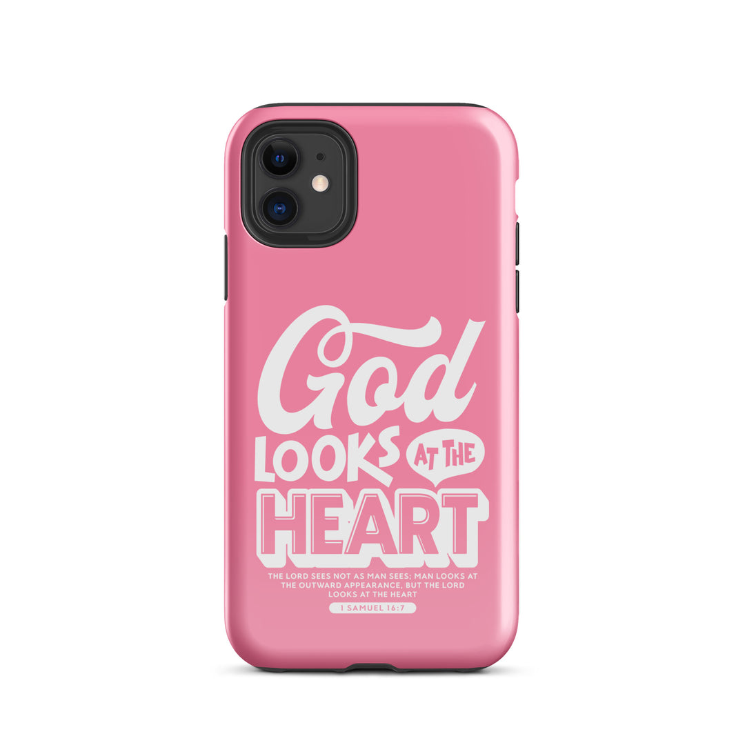 Christian Phone Case God Looks At Heart for iPhone® iPhone® Phone Cases Glossy iPhone 11 