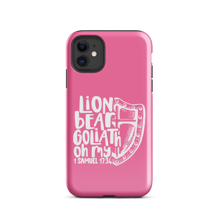 Christian Phone Case Lion Bear Goliath Oh My Pink for iPhone® iPhone® Phone Cases Glossy iPhone 11 