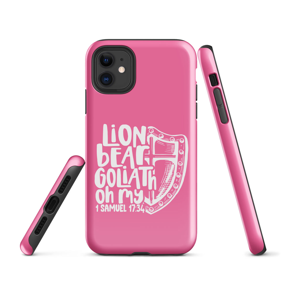 Christian Phone Case Lion Bear Goliath Oh My Pink for iPhone® iPhone® Phone Cases   