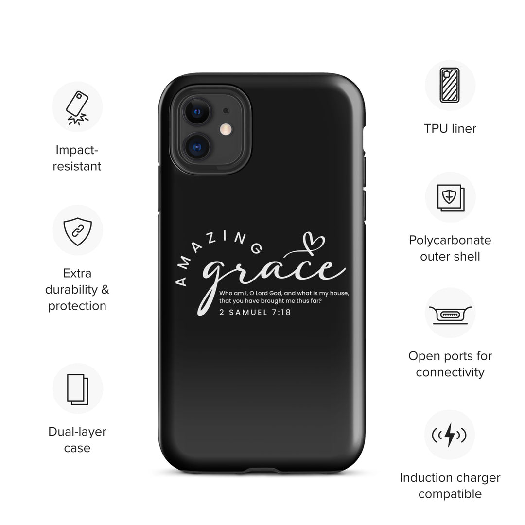 Christian Phone Case Amazing Grace Heart Black for iPhone® iPhone® Phone Cases   